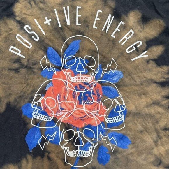 Chemistry Brand Black Bleach Tie Dye Positive Energy T-Shirt Men's Size XL EUC - Picture 2 of 6